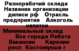 Разнорабочий склада › Название организации ­ диписи.рф › Отрасль предприятия ­ Алкоголь, напитки › Минимальный оклад ­ 17 300 - Все города Работа » Вакансии   . Карелия респ.,Костомукша г.